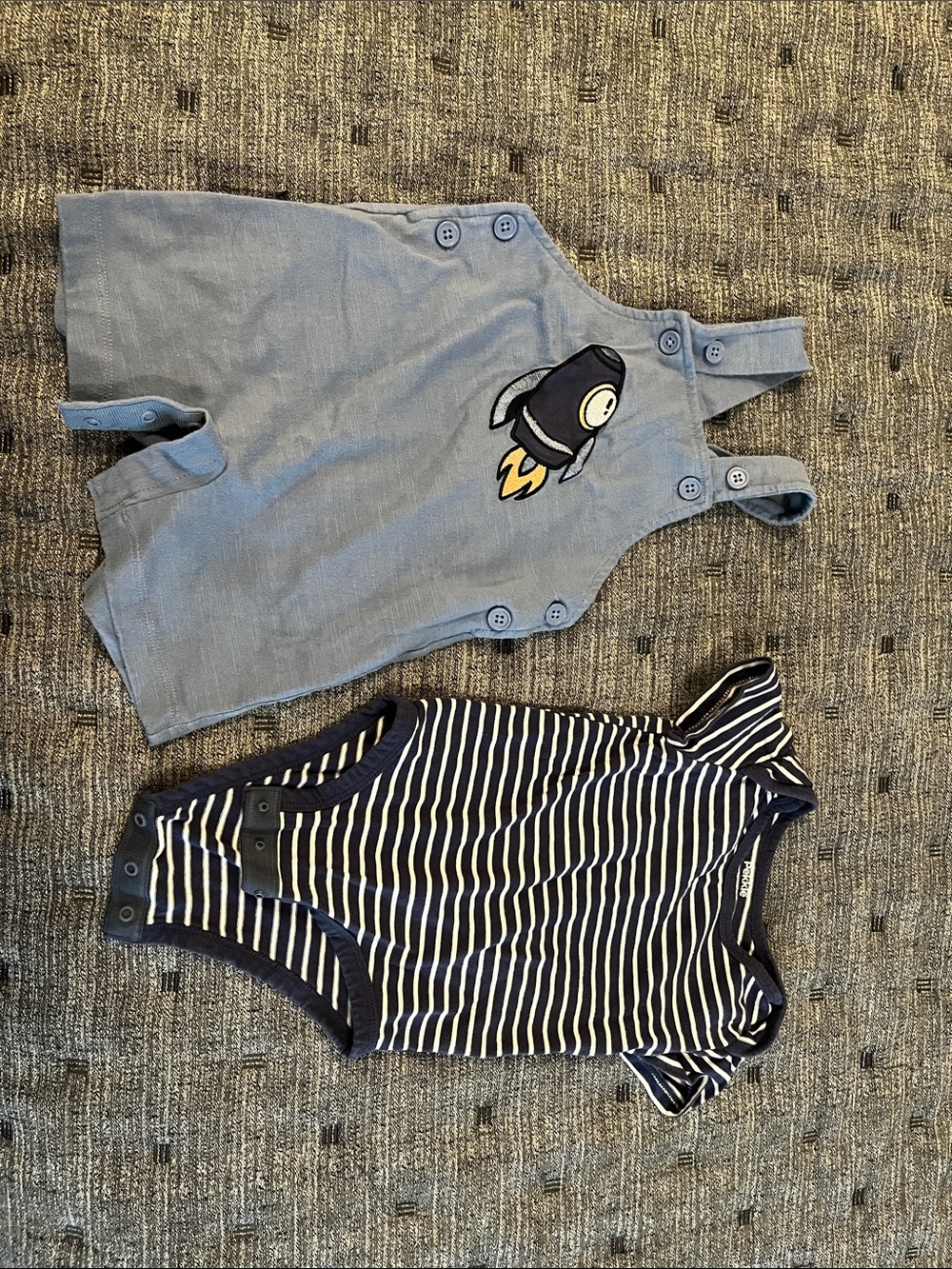 Blue Rocket Patch Toddler Shortalls - Pekkle